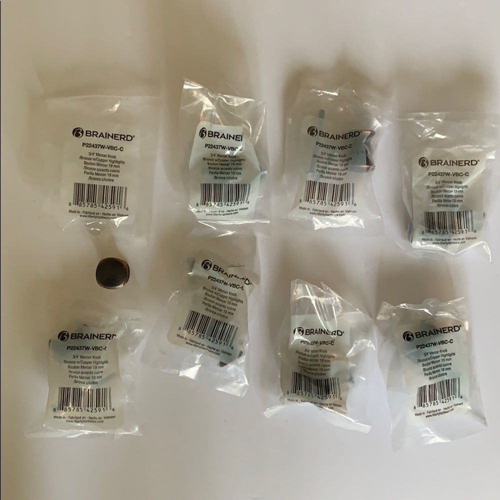 Brainerd 3/4 “ Mercer Knob Bronze Copper Lot of 8 New NIP kitchen cabinet